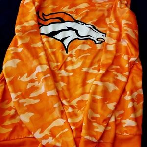 NFL Broncos orange camo sweater large